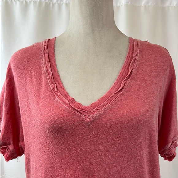 We the Free Soft Pink Relaxed V-Neck Short Sleeve Tee Size XS - Picture 5 of 10
